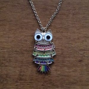 Rainbow Owl Necklace